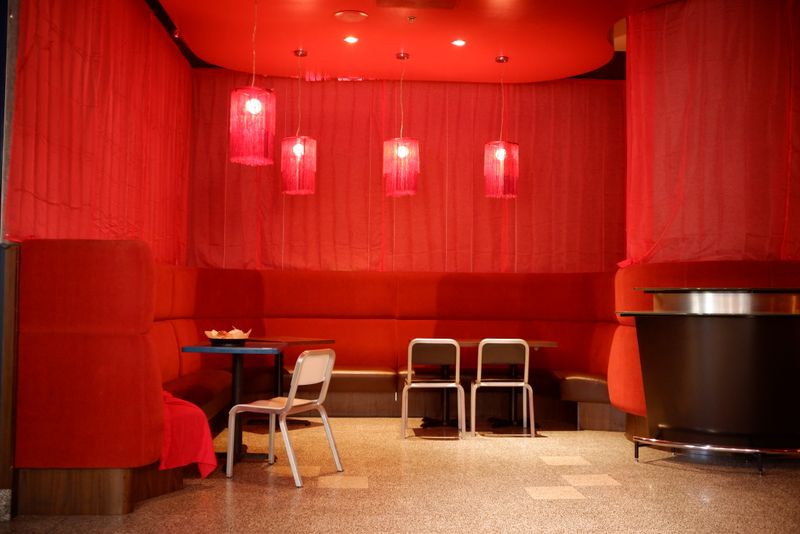Cozy corner tables in the restaurant